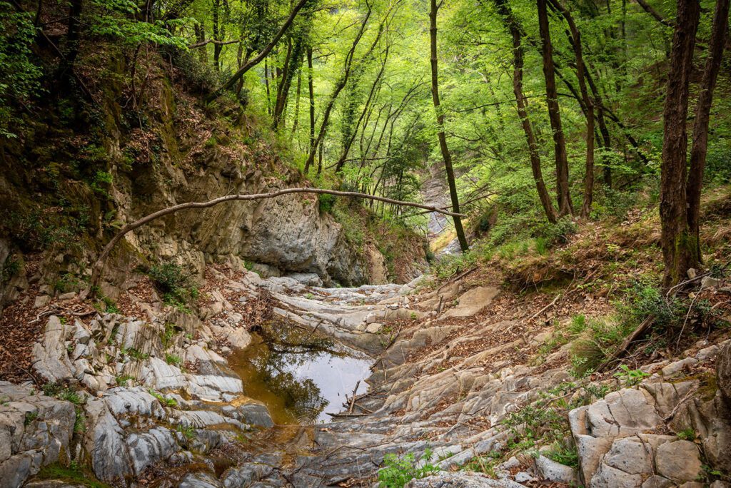 Wandeling naar Monte Colmegnone. Torrente Caraello.
